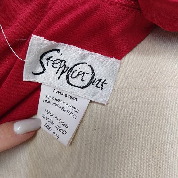 Vintage Y2K Prom Dress Maxi Gown Red Satin Size S M New Rosette One Shoulder - Picture 9 of 9